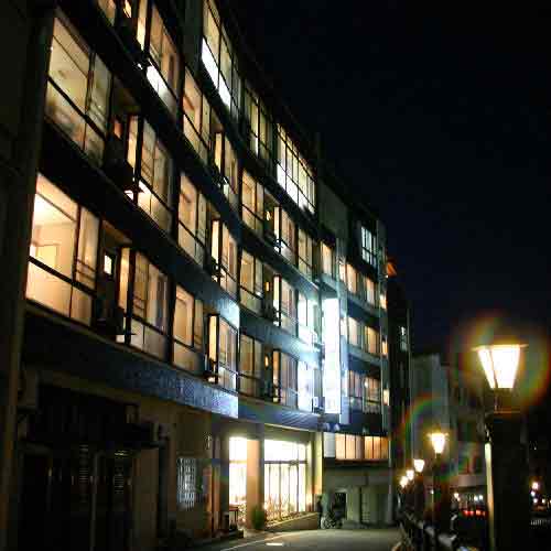 The Kouyoukan hotel, next to the Chitose River
